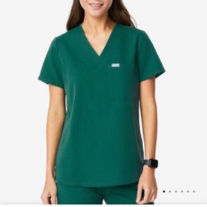 FIGS scrubs- Hunter green; two tops, two pairs of pants